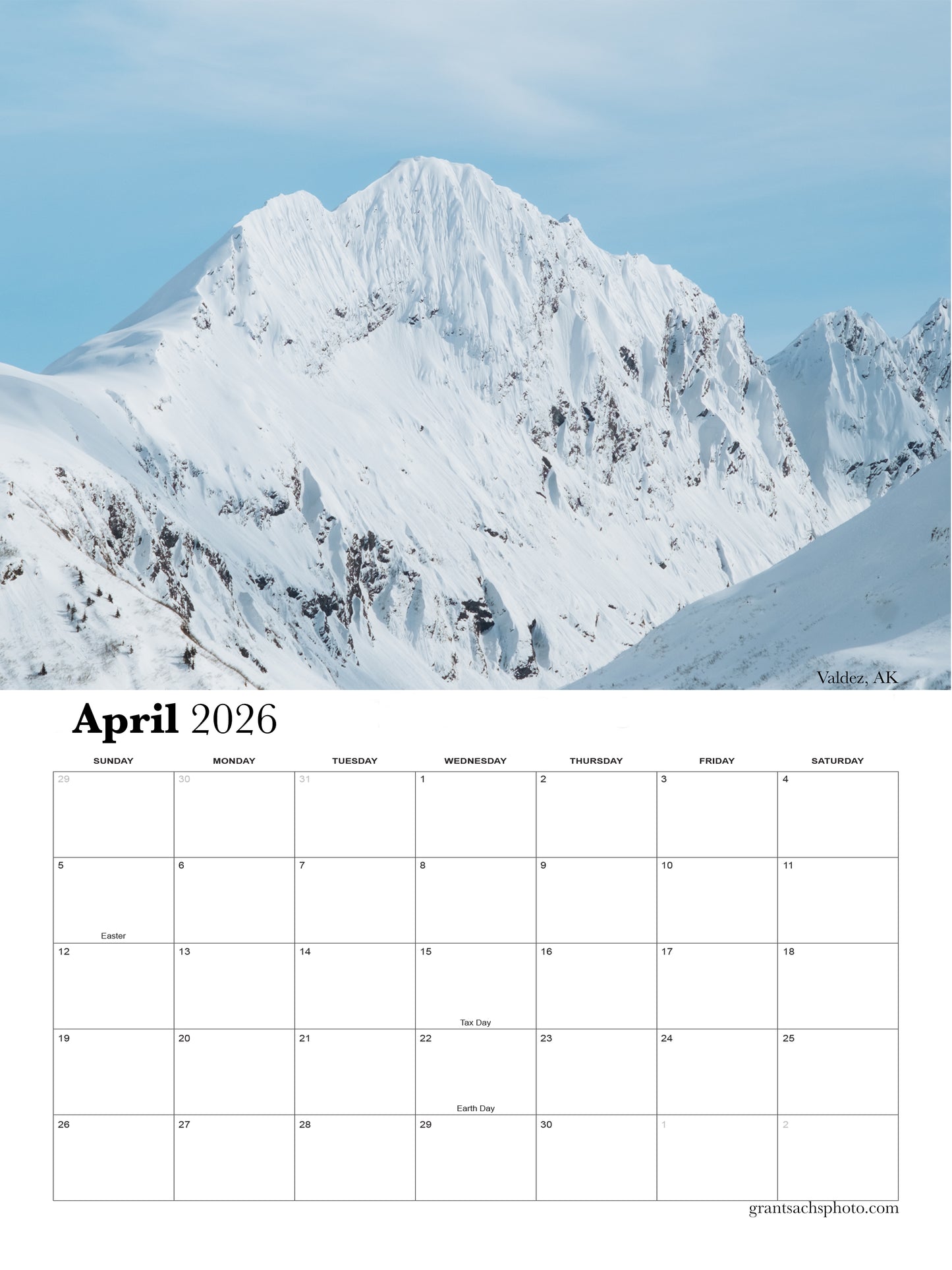 2026 Calendar - Pre Order - Grant Sachs Photography