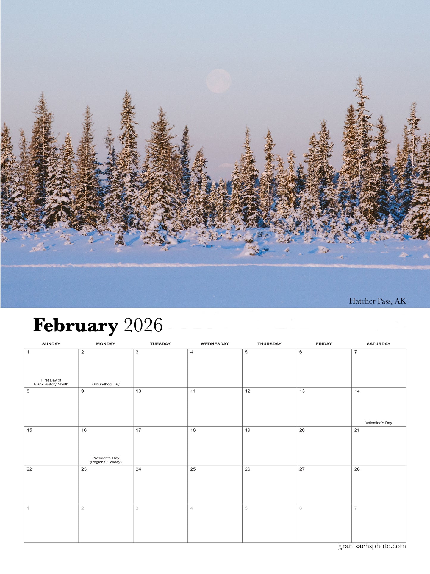 2026 Calendar - Pre Order - Grant Sachs Photography