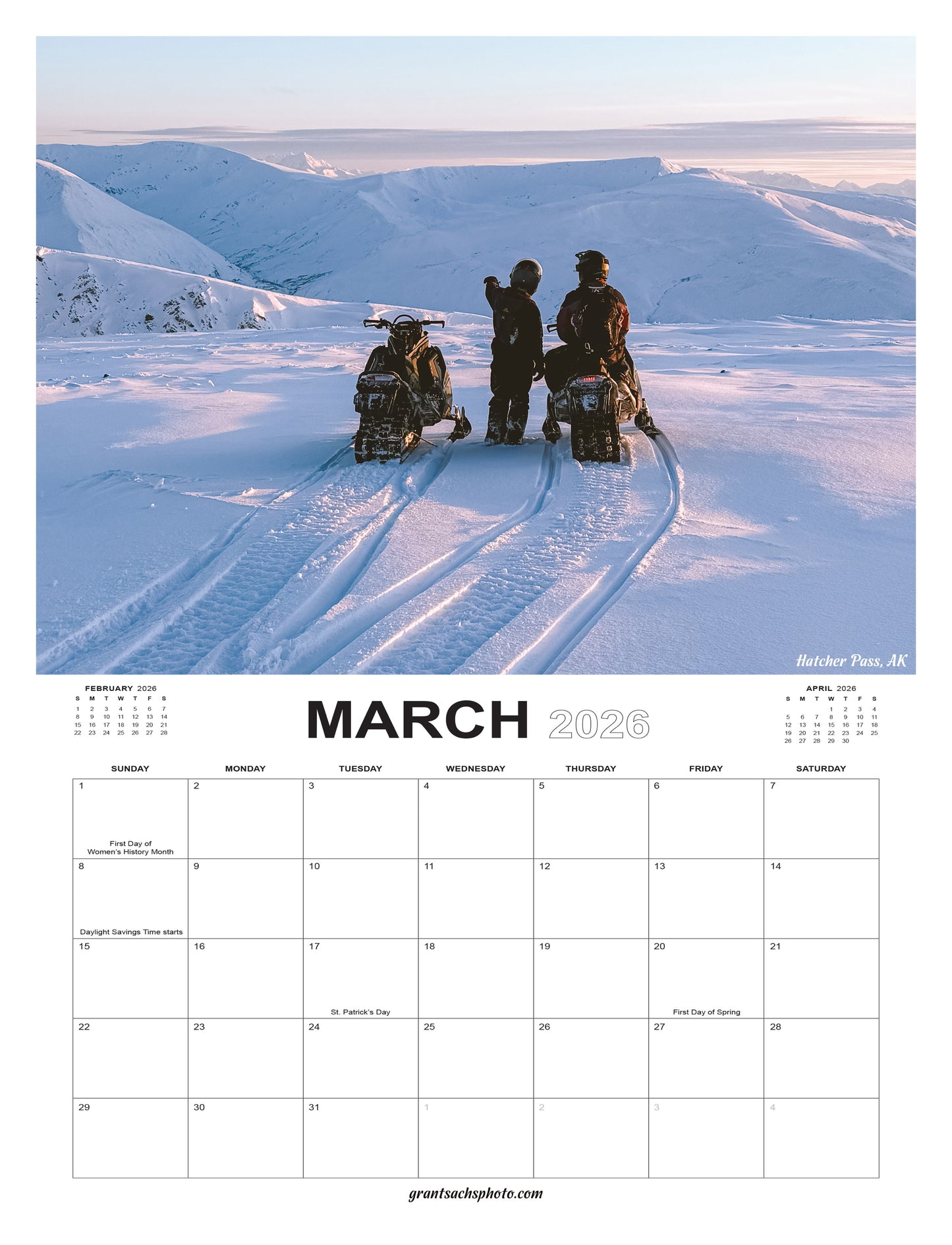 2026 Premium ALASKA Calendar  - Grant Sachs Photography