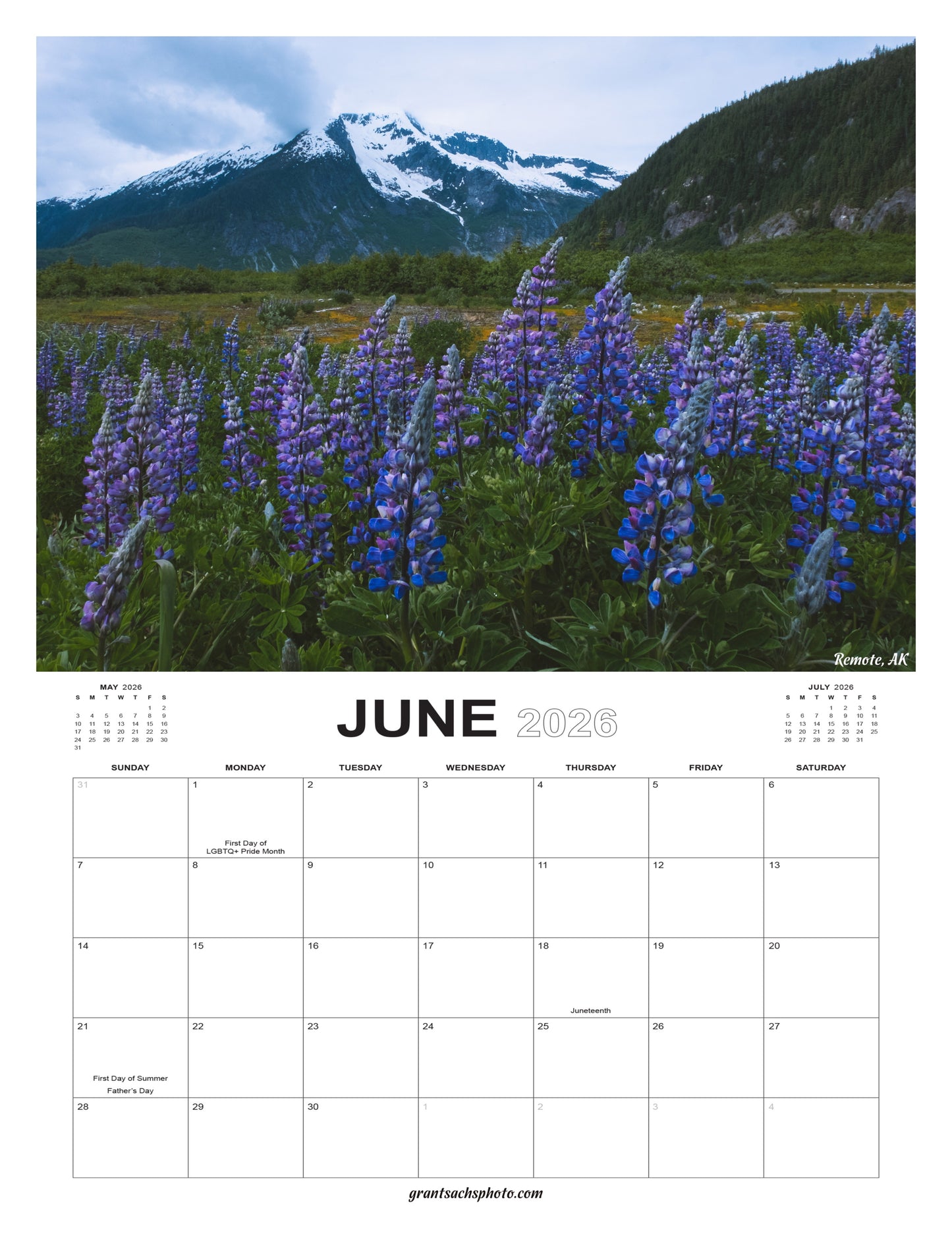 2026 Premium ALASKA Calendar  - Grant Sachs Photography