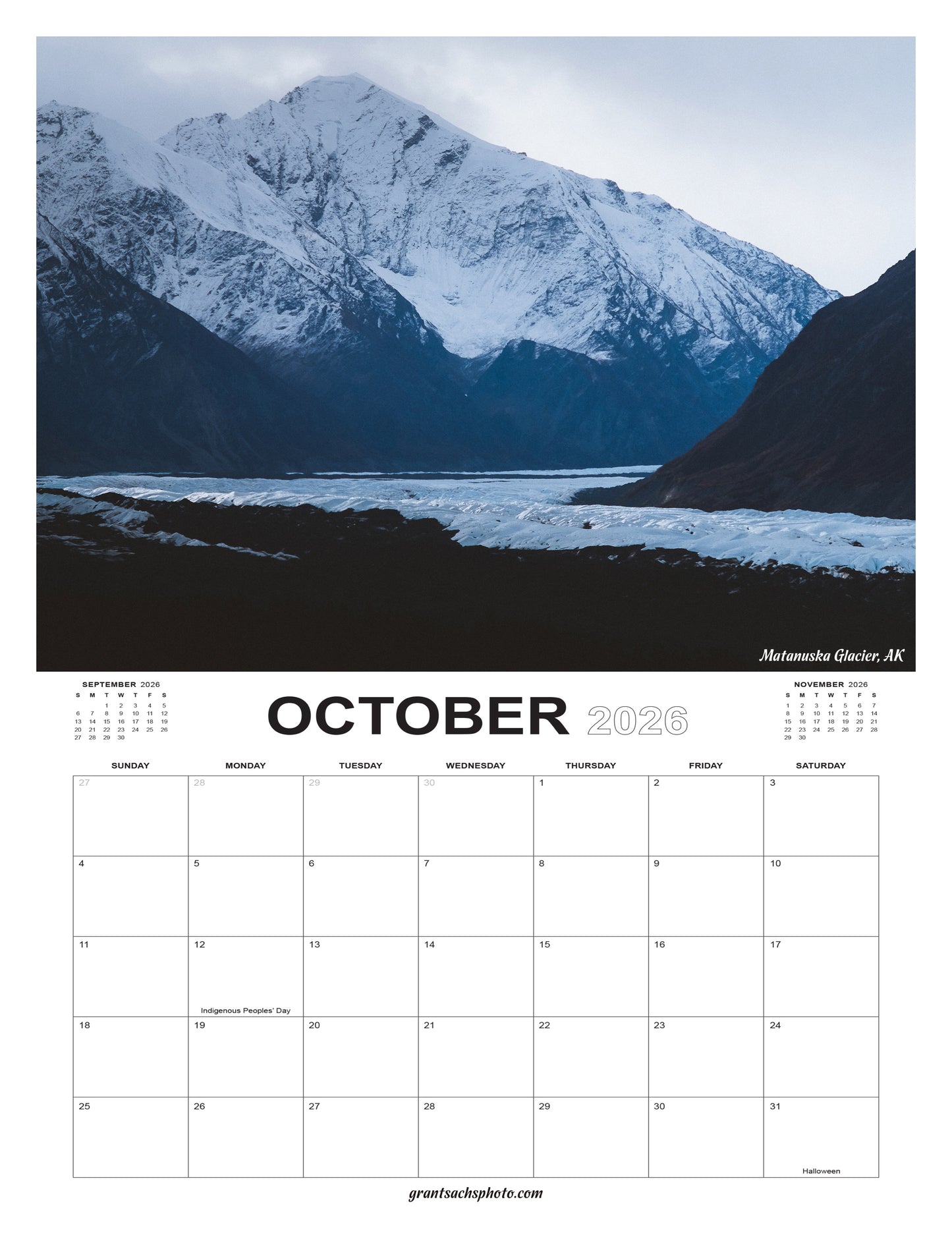2026 Premium ALASKA Calendar  - Grant Sachs Photography